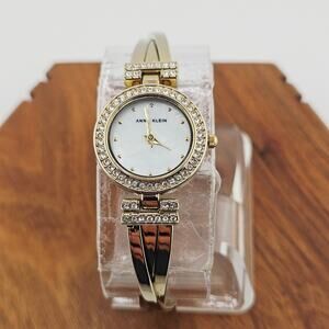 Anne Klein Women's Bracelet Watch Gold Tone Elegant Crystals Dressy Glam Evening